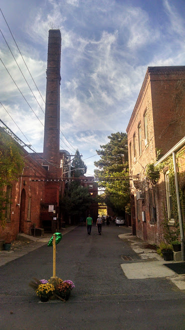 The courtyard of Manufactures Village, East Orange, New Jersey.