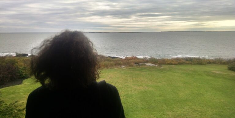 Perfume Professor standing on Winslow Homer's second-story porch. (Photograph by author).