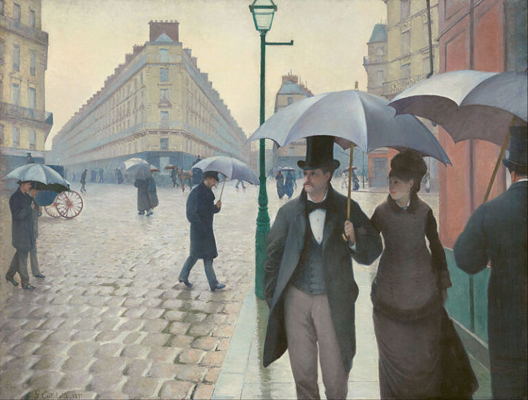 Gustave Caillebotte, Paris Street, Rainy Day, 1877. (Courtesy of Art Institute of Chicago)